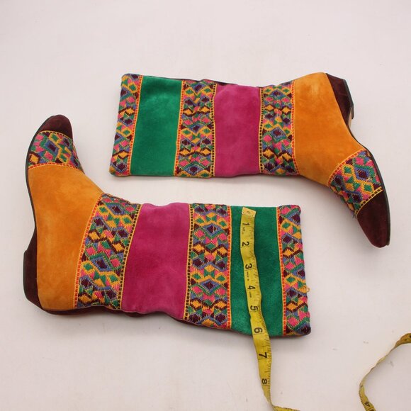 Bally Multicolor Pattered High Boots Women's Size 6.5 B Made in Italy - Picture 8 of 8